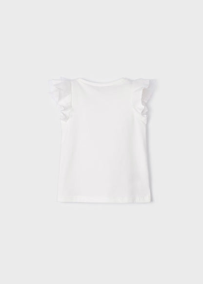 Playera manga corta con apliques de algodón para niña MAYORAL Ref. 23/3054/80 Crudo