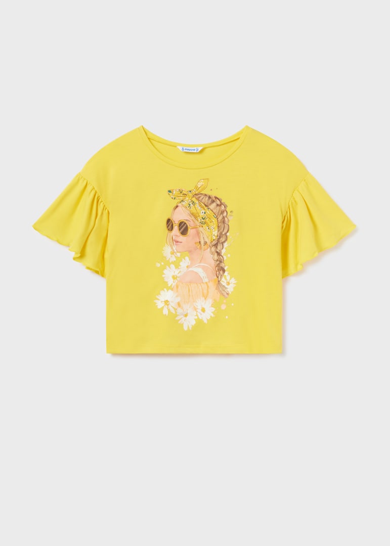 Playera manga corta con motivo estampado para chica MAYORAL Ref. 23/6051/28 Mimosa