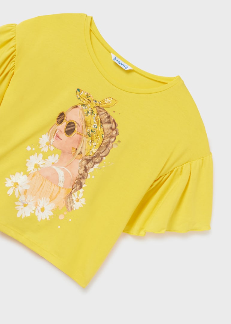 Playera manga corta con motivo estampado para chica MAYORAL Ref. 23/6051/28 Mimosa