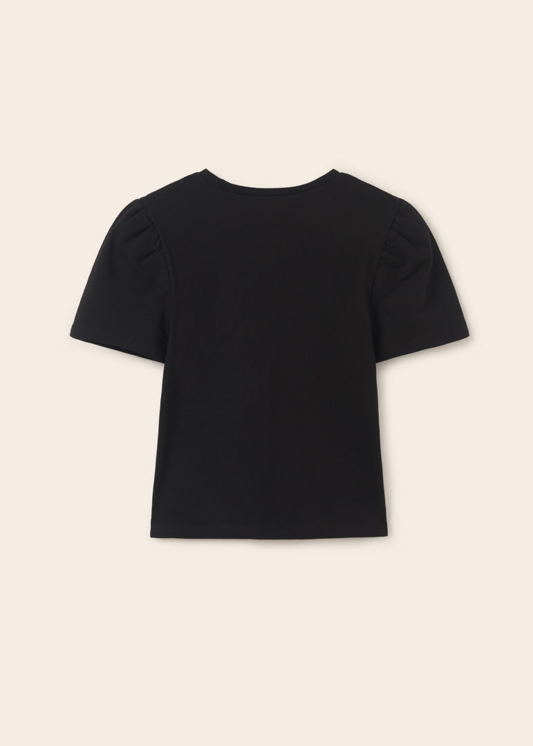 Playera manga corta de algodón sostenible para chica MAYORAL Ref. 23/6044/11 Negro