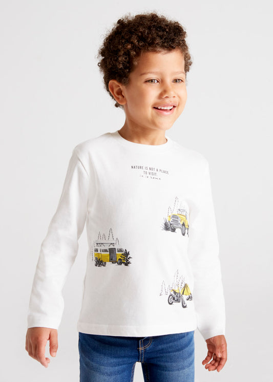 Playera manga larga con vehículos para niño ECOFRIENDS Nata SKU-4008