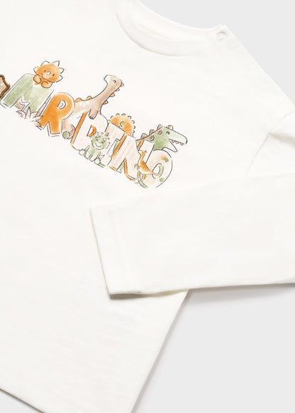 Playera manga larga de algodón sostenible para bebé Art. 23-01032-080 Nata