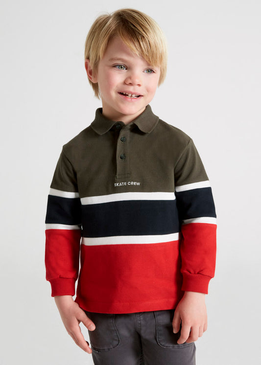 Polo manga larga con bloques de color para niño ECOFRIENDS Goji SKU-4181