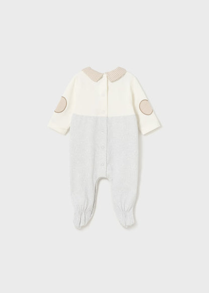 Set 2 pijamas con cuello de algodón sostenible para recién nacido Art. 23-01753-069 Beige
