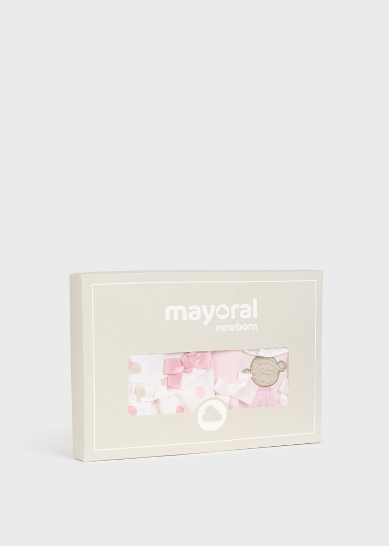 Set 2 pijamas cortas de algodón sostenible para recién nacido MAYORAL Ref. 23/1737/65 Rosa baby