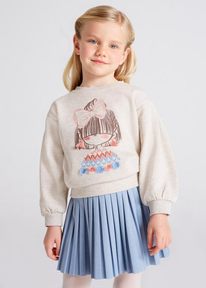 Sudadera con bordado para niña MAYORAL Ref. 4479/23 Vison vig