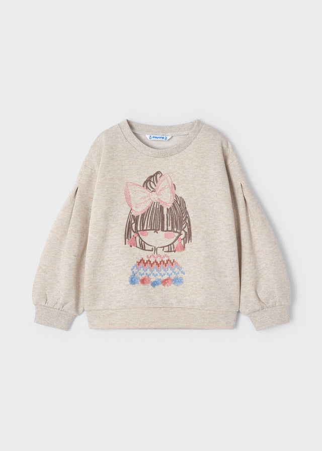 Sudadera con bordado para niña MAYORAL Ref. 4479/23 Vison vig