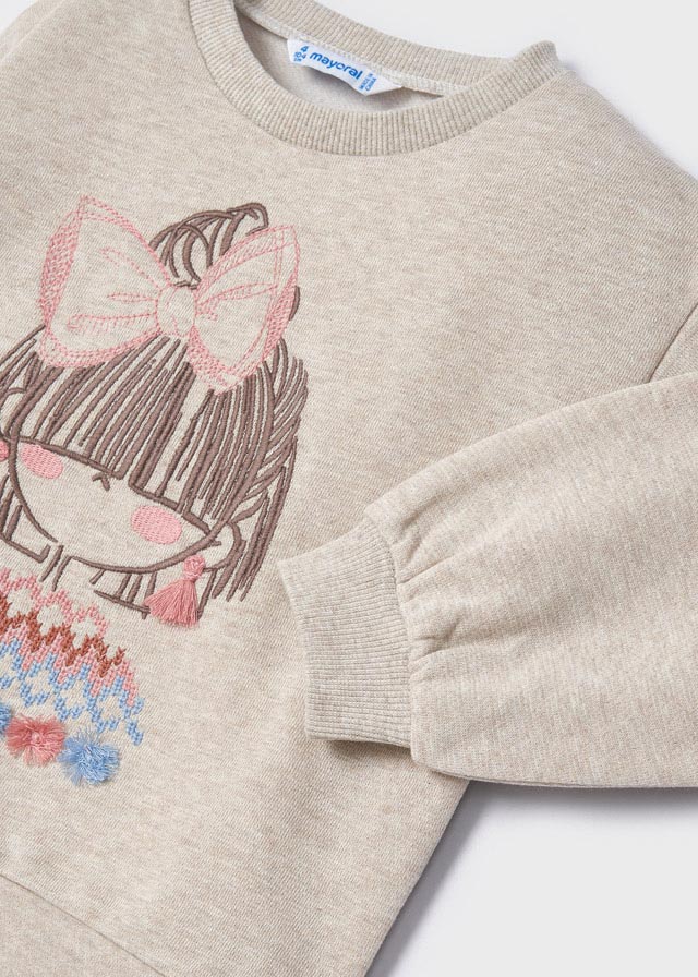 Sudadera con bordado para niña MAYORAL Ref. 4479/23 Vison vig