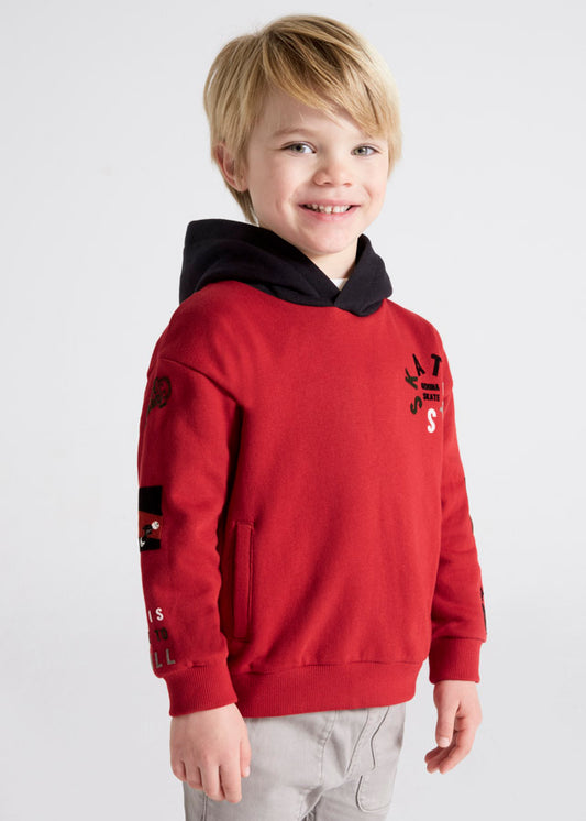 Sudadera con capucha contraste para niño Sku 4449 Color 86 Goji