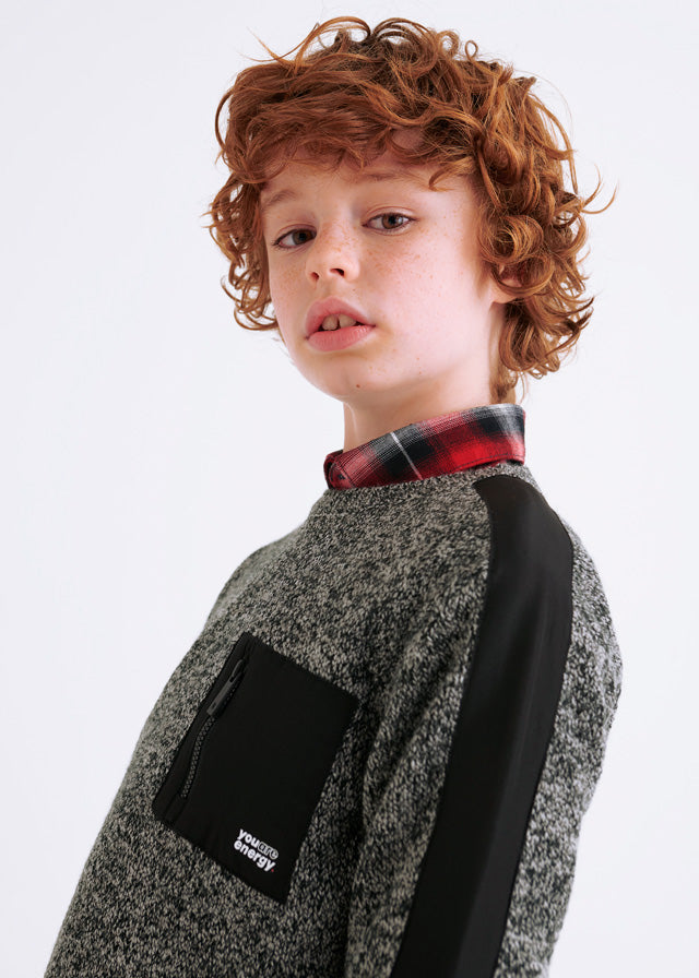 Suéter con contrastes para chico NUKUTAVAKE Ref. 7366/93 Grava