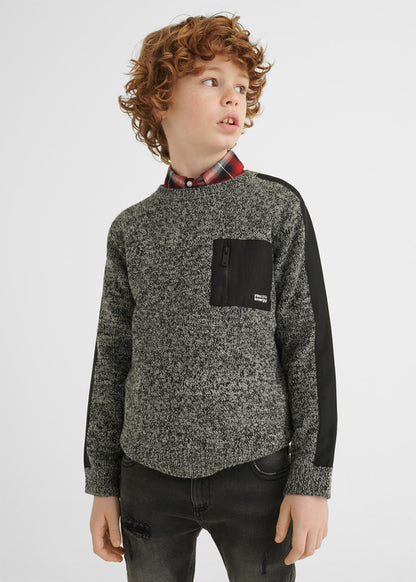 Suéter con contrastes para chico NUKUTAVAKE Ref. 7366/93 Grava