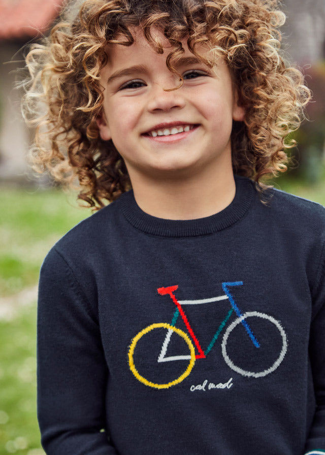 Suéter con intarsia de bicicleta para niño Sku 4386 Color
