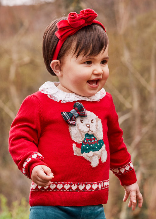 Suéter con perrito para bebé Rojo SKU-2311