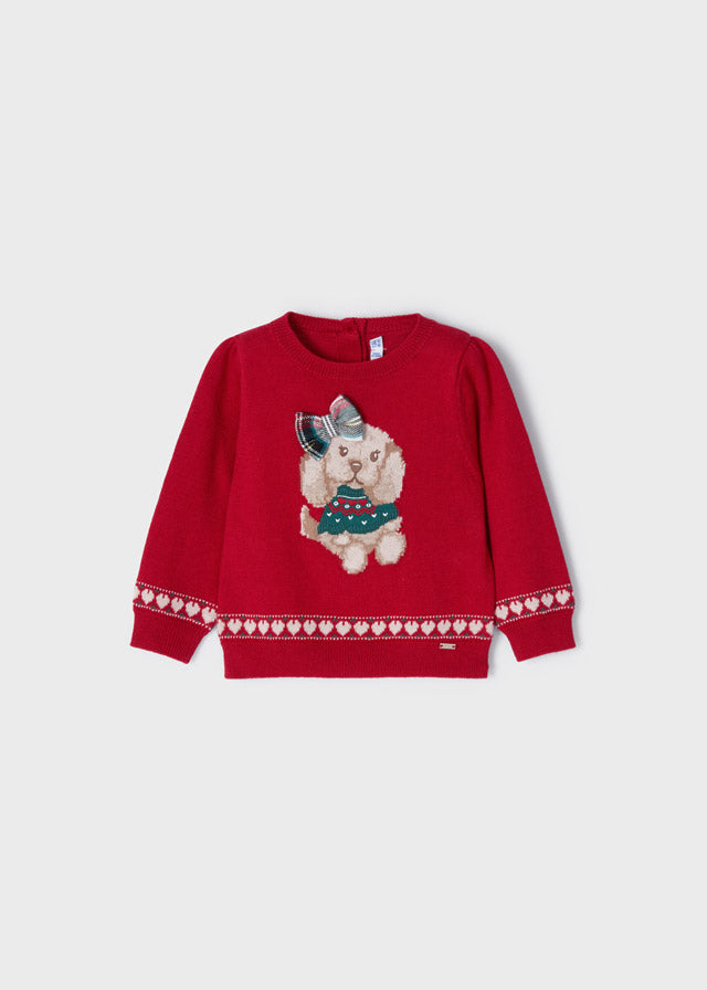 Suéter con perrito para bebé Rojo SKU-2311