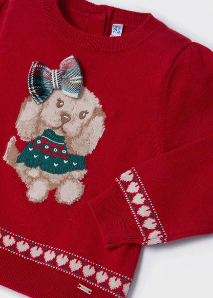 Suéter con perrito para bebé Rojo SKU-2311