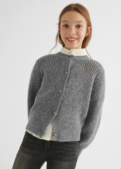Suéter de tricotosa para chica ECOFRIENDS Sku 7376 Color 60 Titanio Vi