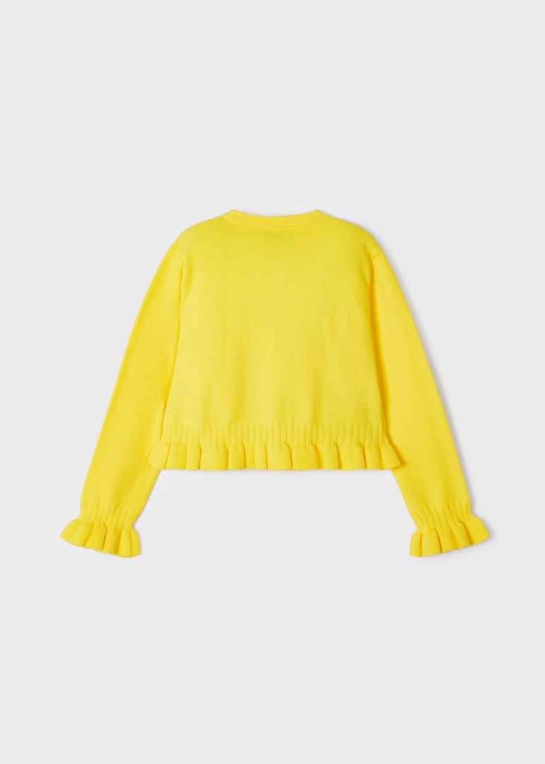 Torera de tricot con calados de algodón sostenible para niña Art. 23-03345-Mimosa