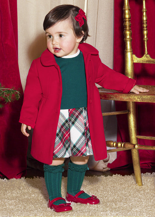 Vestido combinado con cuadros para bebé SKU-2945 Pato