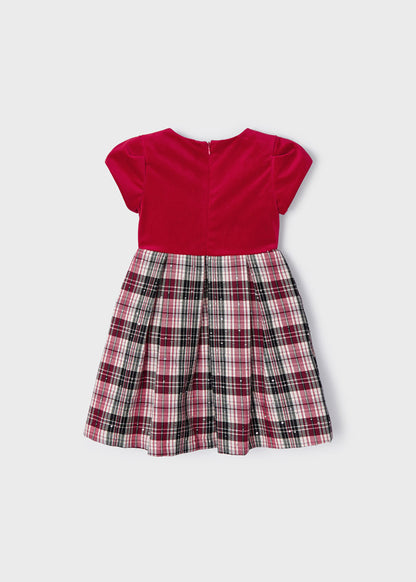 Vestido combinado cuadros para niña MAYORAL Ref. 4956/10 Rojo