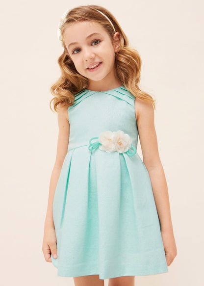 Vestido con aplique floral para niña MAYORAL Ref. 23/3914/74 Agua