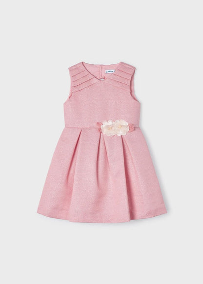 Vestido con aplique floral para niña MAYORAL Ref. 23/3914/74 Agua