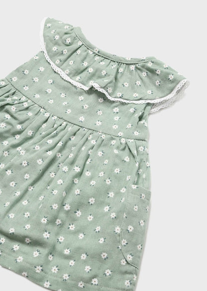 Vestido de algodón sostenible con diadema para recién nacido MAYORAL Ref. 23/1804/60 Aqua