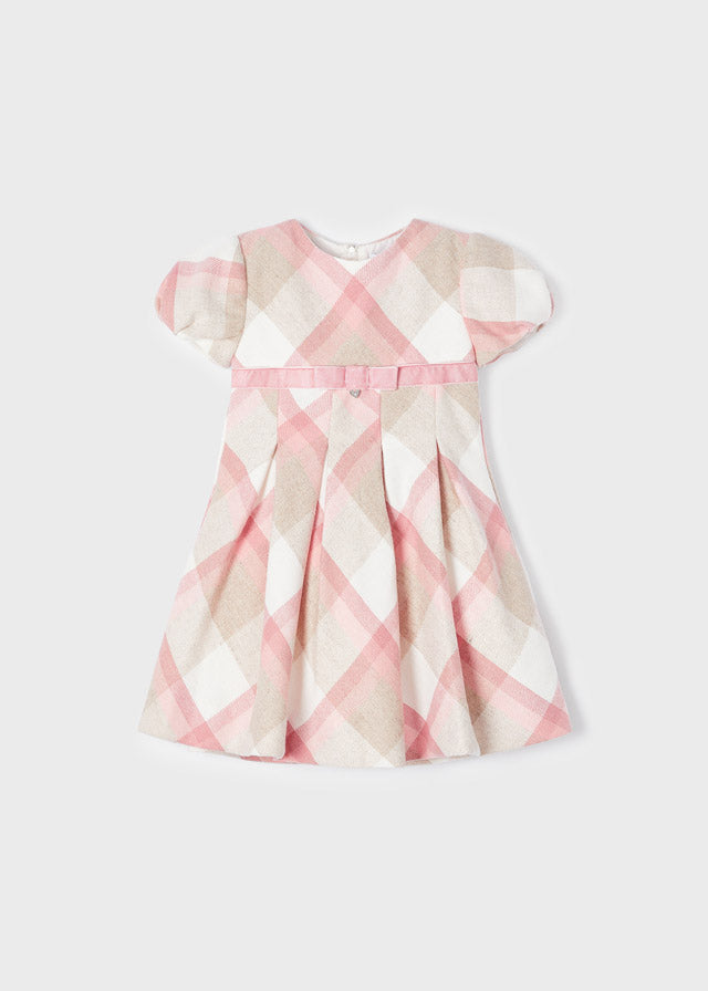 Vestido de cuadros para niña Rosado SKU-4959