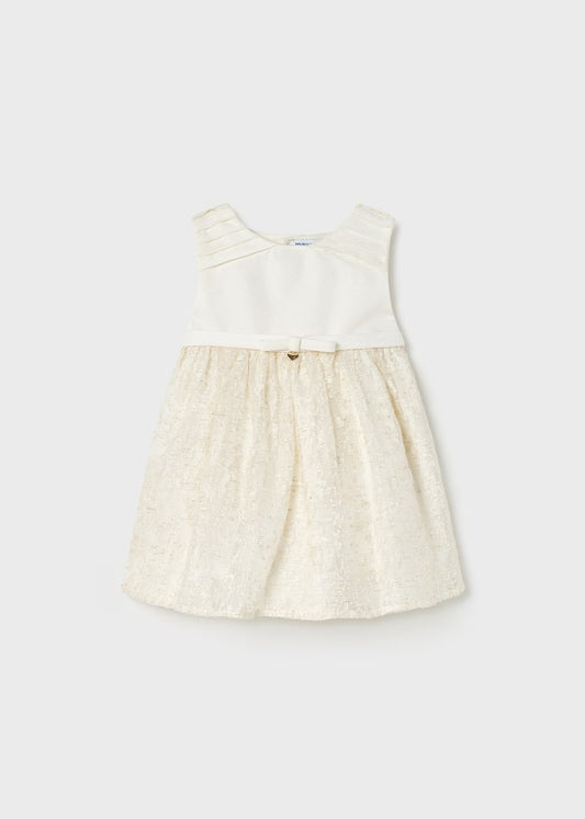 Vestido de devoré para bebé Art. 23-01947 Crudo
