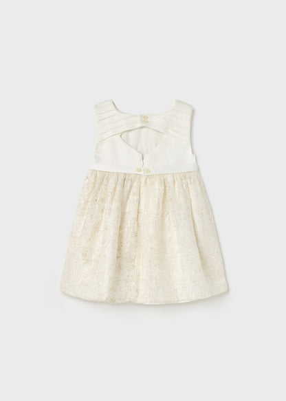 Vestido de devoré para bebé Art. 23-01947 Crudo