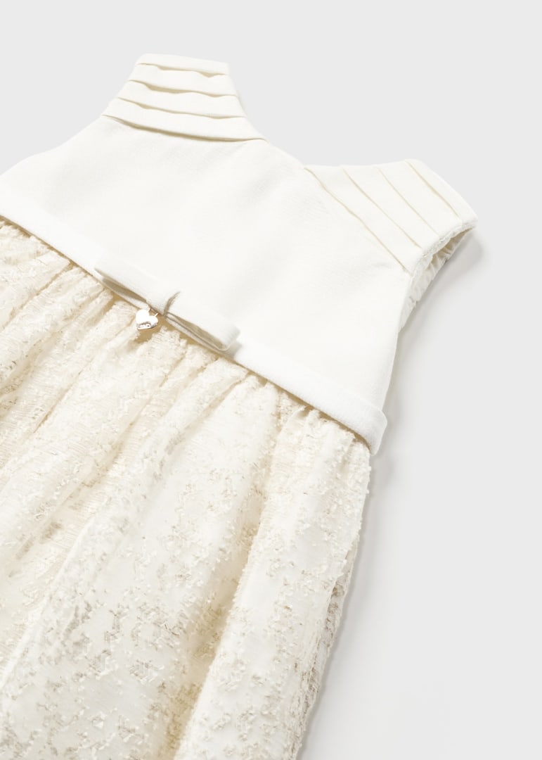 Vestido de devoré para bebé Art. 23-01947 Crudo