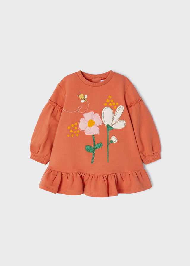 Vestido de felpa para bebé ECOFRIENDS Naranja SKU-2959