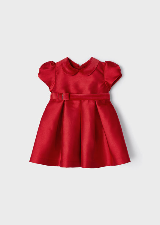 Vestido de tafetán para bebé SKU-2944 Rojo