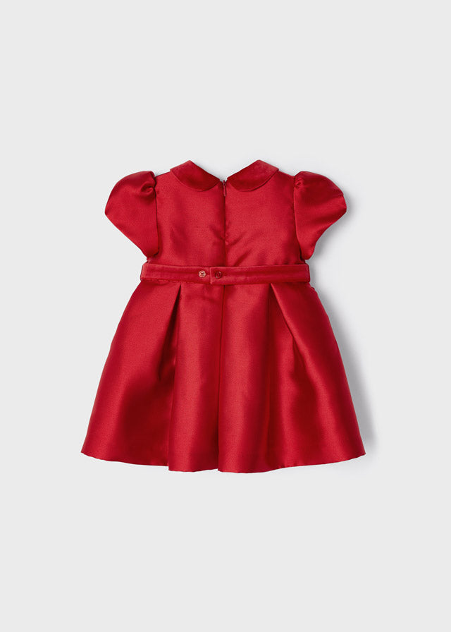 Vestido de tafetán para bebé SKU-2944 Rojo