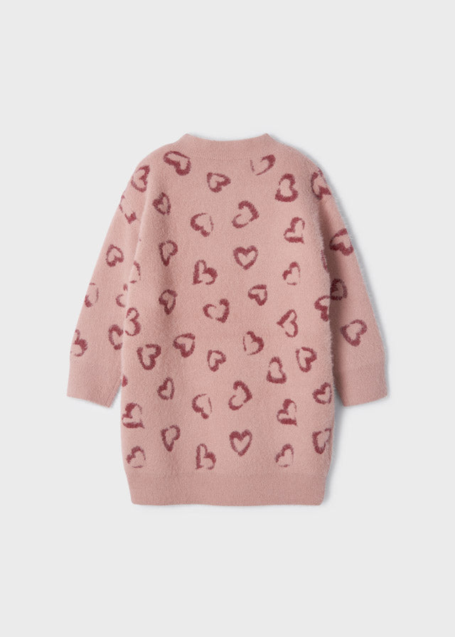 Vestido de tricotosa con corazones para niña Art. 12-04969-094 Rosado