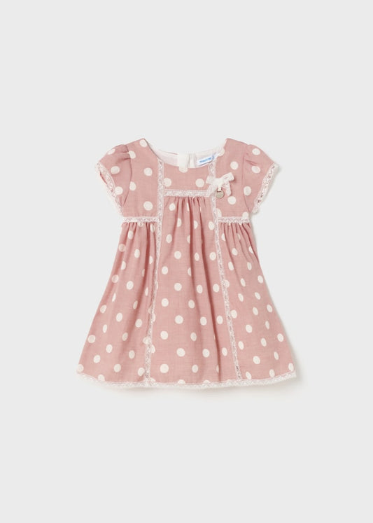 Vestido estampado con motivos de encaje para bebé Art. 23-01946 Rosado