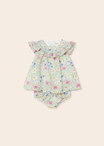 Vestido estampado de ceremonia con cubrepañal para recién nacido MAYORAL Ref. 23/1817/20 Aqua